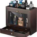 Perfume Organizer for Men, Wood Perfume Display Stand with Velvet Lining Drawer,Capacity Dustproof Perfume Holder for Watch,Jewelry,Perfume Display Risers,A Gift for Men (Walnut)