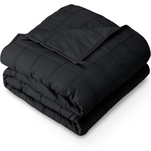 Bare Home Weighted Blanket Twin or Full Size 10lb (40" x 60") - All-Natural 100% Cotton - Premium Heavy Blanket Nontoxic Glass Beads (Black, 40"x60")