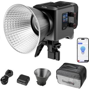 SMALLRIG RC 220D Pro 220W COB Video Light, Daylight Continuous Output Light 5600K, CRI 95+, Modular Body Design Bowens Mount Light, Support 3 Power Supply Methods, App Control for Photography