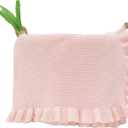 Cotton Baby Blanket with Ruffle Edge Soft Breathable Newborn Blanket for Boys & Girls, Lightweight Knit Throw for Crib, Stroller & Nursery Multiple Pink 30x40