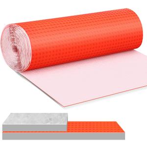 Drydiet 215 Sqft Uncoupling Membrane for Tile 1/8''(3mm) Thick Waterproofing Membrane Crack Prevention Anti Fracture Flooring Underlayment for Bathroom Shower Kitchen Basement(Orange)