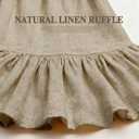 Farmhouse Shower Curtain with Ruffle Hem Linen Flax Khaki Shower Curtains for Bathroom Country Vintage Rustic Natural Fabric, 72" W x 72" L