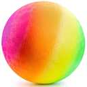 Bedwina Rainbow Playground Ball - 8.5Inch (Pack of 1) Rubber Bouncy Inflatable Balls for Kids and Adults, Indoor and Outdoor Games, kickball, Dodgeball, Four Square