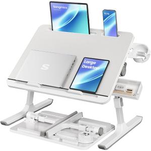 SONGMICS Bed Laptop Desk, Foldable, Adjustable Height, 15.7 x 22 Inches