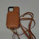 Bocasal Crossbody Wallet Case for iPhone 16 Pro, RFID Blocking PU Leather Zipper Handbag Purse Flip Cover, Kickstand Folio Case with Card Slots Holder Wrist Strap Lanyard 5G 6.3 Inch (Brown)