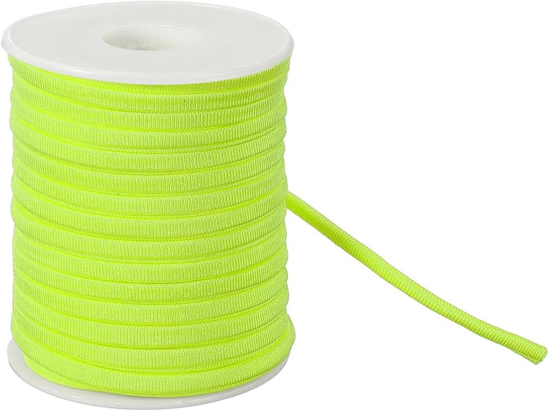 uxcell Nylon Elastic Cord, 1/4 Inch 21.87 Yard Stretchy Spandex Cord, Braided Stretch Straps for Bracelets Hair Ties Sewing DIY Crafts Bright Yellow