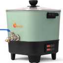 Electric Wax Melter Pot for Candle&Soap Making-Large 7Qts Capacity, Digital Temperature Panel with Spout, Non-Stick, V Bottom for Easy Pour&Clean