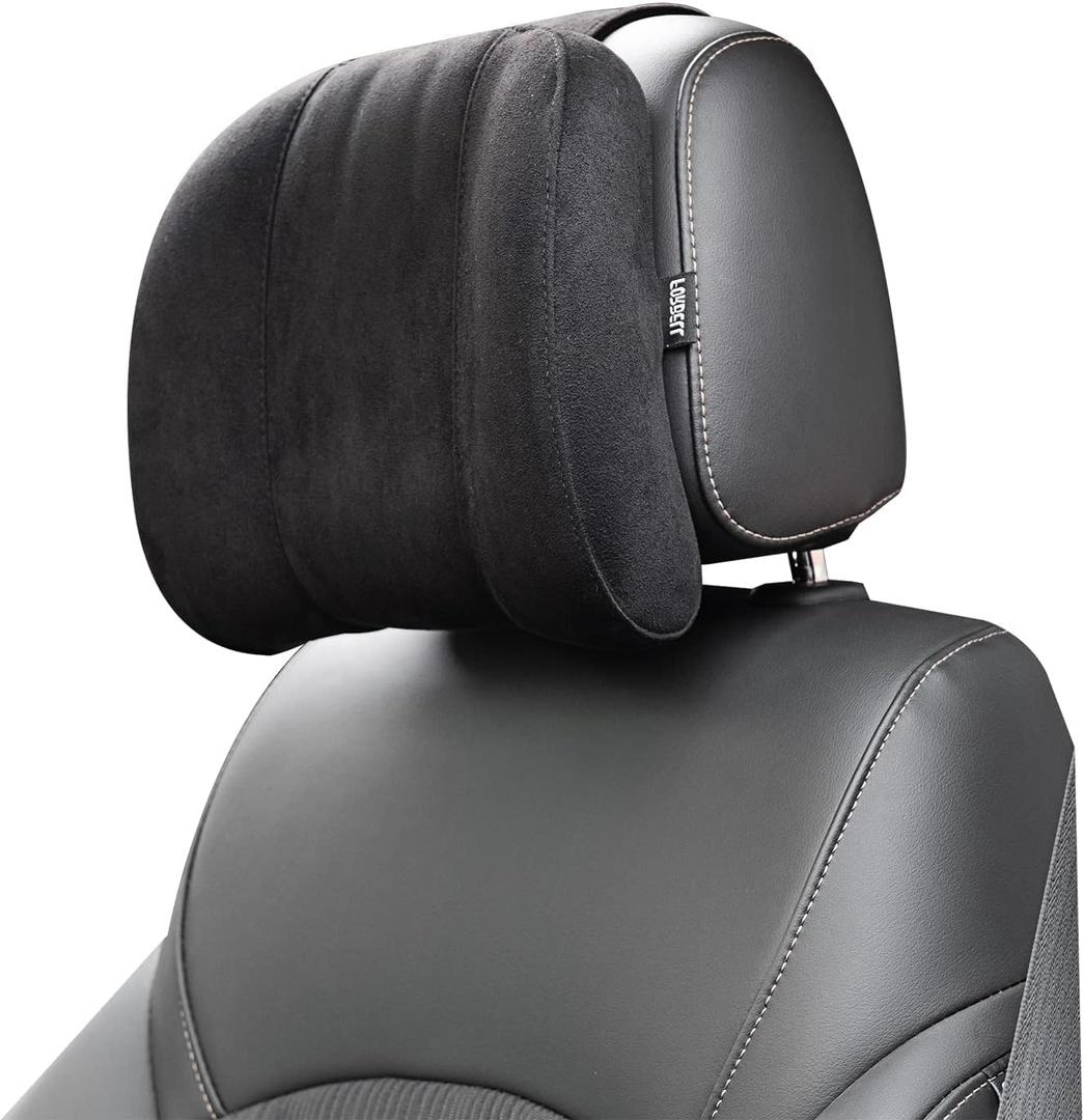 Car Headrest Pillow Soft Memory Foam Car Neck Support Pillow Relieve Driving Fatigue Car Seat Headrest Pillow Relax Head Muscles and Relieve (10.5in*9.5in*3in, Black)