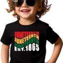 Juneteenth Shirts for Kids Todder Boys Girls, African American History Shirts 1865 Peace Love Tees 2-8T (Black)