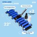 Aquatix Pro Pool Vacuum Head, 22" Extra Large Commercial Grade, 10 Weighted Plates, 2 x Hose Adapter, Aluminium Handle, Stainless Steel Balls, Flex Swivel Swimming Pool Head with Bottom Brush