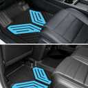 Premium Color TPE Floor Mats Custom Fit for Honda CR-V 2017-2022 (Gasoline & Hybrid CRV), Hydro Blue Wing Design | All-Weather Heavy Duty Car Floor Liners Full Set 1st & 2nd Row