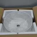 Round Vessel Sink - GhomeG 15"x15" White Porcelain Ceramic Bathroom Sink, Above Counter Vanity Art Basin