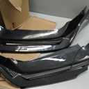 Front Bumper Lip W/Light Compatible with Honda Civic Hatchback Si Sedan 2017-2021, Air Dam Spoiler Splitter with LED Daytime Running Lights (Carbon Fiber Pattern)