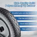 Wheelbarrow Tires 4.80.4.00-8 Flat Free, 14.5" Solid Tire and Wheel, Fit 4.80/4.00-8, 3.50/3.50-8, 4.00-6 Wheelbarrow Wheels, with 3" Centered Hub, 5/8" or 3/4" Bearings and Adapter Kit