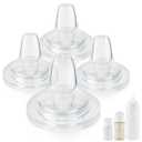 Sippy Spout Nipples for Pigeon PPSU&PP Nursing Baby Bottle and Glass Baby Bottles,Soft Silicone Sippy Cup Nipples,Leak-Proof,Variable Flow Conversion Nipple,6+ Months,4 Count