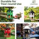 Kingsyard Metal Bird Feeder for Outdoor Hanging, Wild Bird Feeders with Circular Perch, Easy to Clean & Refill, 4 lbs Large Seed Capacity, Green