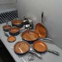 Mueller UltraClad Copper Pots and Pans Set, 14-Piece Kitchen Cookware Set, Non-Stick Coating, Aluminum Body, Includes Fry Pans, Deep Frying Pan, Sauce Pans, Dutch Oven and More