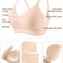 Womens Wireless Bras Push Up Bralette Supportive Everyday Bras Seamless Full Coverage Comfort T-Shirt Bra (Beige, M)