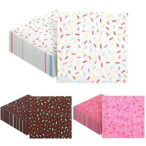 MotiMind 150 Pcs Donut Sprinkles Napkins Ice Cream Donut Party Supplies Disposable 2 Ply Paper Napkins Hand for Dessert Birthday Baby Shower Treats Cupcake Party Table Decor Dinner