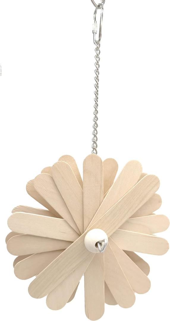 1122 Natural Chew Spinner - Handcrafted chewable Bird cage Toy, Pleasant Design, Turning Wood Pieces, Natural Beads, Breakable Fun, Great for sm to med Size Birds Budgie Cockatiel Conure Caique 1122 Natural Chew Spinner - Handcrafted chewable Bird cage Toy, Pleasant Design, Turning Wood Pieces, Natural Beads, Breakable Fun, Great for sm to med Size Birds Budgie Cockatiel Conure Caique