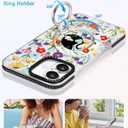 Toycamp for iPhone 16 Plus Case Compatible with Magsafe - Cute Design 360 Magnetic Ring Holder Stand Kickstand Funny Cat in Flower Girly Pretty Fashion TPU Phone Covers for Women Tenn Girls