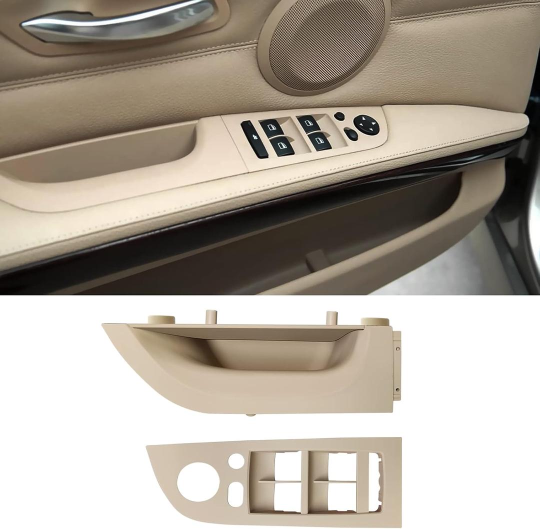Jaronx Compatible with BMW 3' E90/E91 Driver Side Door Handle 2004-2007 | Window Switch Panel Cover Doors Pull Handle Driver Side Armrest for 318i,320i,325i,328i,330i,335i(14.76inch)