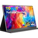 Yodoit Portable Monitor for Laptop, 15.6" 1920×1080 Travel Screen FHD IPS Display with USB Type C Port, Speakers and Smart Cover Compatible with PC, MacBook, Xbox (Black)