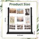 Cinnvoice Desk Photo Display Board with Clips Wooden Picture Collage Board 2026 Graduation Wedding Black Photo Collage Frame Tabletop Picture Postcard Display Stand Decor for Anniversary Home, 15 inches