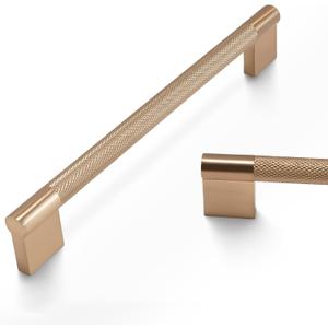 10 Pack 7.5Inch Kitchen Cabinet Handles Champagne Copper Knurled Cabinet Pulls Gold Drawer Pulls Kitchen Hardware Kitchen Handles for Cabinets Cupboard Handles Drawer Handles (7.5'' Hole Center(192mm))