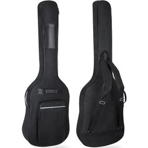LETSROCK Bass Guitar Case, Bass Guitar Gig Bag 0.35 Inch Waterproof Thick Padding Backpack Soft Electric Bass Guitar Bag Dual Adjustable Shoulder Strap Pocket & Back Hanger Loop Black