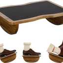 Ergonomic Wooden Footrest for Under Desk, Foot Rest with Anti-Slip Surface, Comfortable Desk Foot Stool for Office Home Gaming, Improve Posture & Promote Blood Circulation