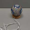 HAIDOLIANG Turkish Table lamp (D:4.7" x H:5.2"),Mosaic Glass Lamps with Wooden Base, Bohemian Tiffany Bedside Lamps, USB Power Moroccan Lantern for Living Room Decorations (Boho - Blue, Boho)