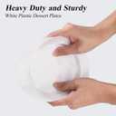 Bestluck 100PCS White Plastic Dessert Plates 7inch, Premium Hard Disposable Plates for Party, Wedding
