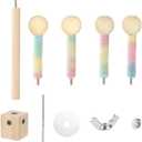 Bird Playground, Natural Bird Perches for Cage, Cages for Parakeets Toys for Small Toys for Conures, Cockatiel, Budgie Accessories, Perch Stand Play Stand