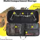 Soft Compound Bow Case, Archery Bag with Arrow Pockets and Adjustable Straps,Durable Compound Bow Backpack with Soft Padding and Zipper, Carrying Archery Case for Storge and Protection