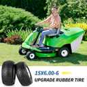 GICOOL 15x6.00-6 Rubber Lawn Mower Tire and Wheel, 2 Pcs Replacement 15x6-6nhs Riding Mowers Lawn Tire and Wheel with Bearing Bore 3/4", 3" Centered Hub