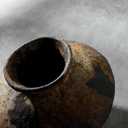 Rusty Ceramic Vase, Wabi Sabi Decorative Pottery Flower Vase for Centerpieces, Table, Living Room, Bedroom, Bathroom, Retro Country Farmhouse Decor, 8.2"L x 8.2"W x 6.1"H
