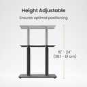 Kanto SCH Universal Height Adjustable Center Channel Stand for Speakers up to Fifty lb - 15” to 24” Vertical Adjustment, Resonance Damping Design, Internal Cable Management - Black