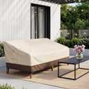 Vailge Heavy Duty Patio Sofa Cover, 100% Waterproof 3-Seater Outdoor Sofa Cover,Lawn Patio Furniture Covers with Air Vent and Handle,Beige&Brown
