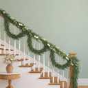 Christmas Norfolk Pine Garland, Real Touch Artificial Greenery for Mantle, Fireplace, Table, Indoor Outdoor Holiday Decoration (2, 6 Ft)