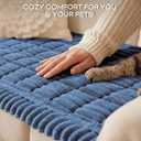 decorUhome Couch Cover for Dogs, Non-Slip Fuzzy Pet Couch Covers for Sofa Pet Friendly, Soft Thick Dog Couch Covers Protector, Washable Sofa Slipcovers for 2 Cushion Sofa, Navy Blue, 27.6" x 59"