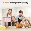 Simple Deluxe 12-in-1 Air Fryer 6.34 Qt, Digital Preset Airfryer with Visible Window, Nonstick and Dishwasher-Safe Basket, Air Fry, Roast, Bake, Dehydrate, Fries, 1700W, Pink