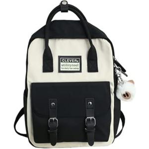 GGOOB Aesthetic Backpack Cute Kawaii Backpack for School Backpack Cute Aesthetic (black)