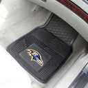 FANMATS 8755 Baltimore Ravens 2-Piece Heavy Duty Vinyl Car Mat Set, Front Row Floor Mats, All Weather Protection, Universal Fit, Deep Resevoir Design