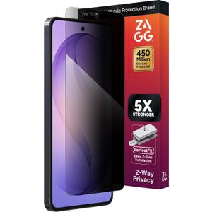 ZAGG Glass Elite Privacy Samsung Galaxy S26 Screen Protector - Tempered Glass 5X Stronger Impact Protection, 2-Way Privacy Filter, Smudge-Free ClearPrint, Case Friendly, Easy Install