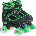 Nattork Kids Roller Skates for Boys Girls Kids, 4 Sizes Adjustable Quad Skates with All Light up Wheels - Birthday Gift for Indoor Outdoor Sports, Large