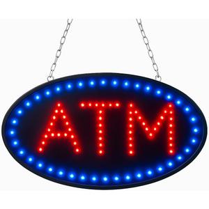 Jumbo Size 24"x13" High Energy Efficiency (More LEDs Less Power) Ultra Bright ATM Business Sign J86