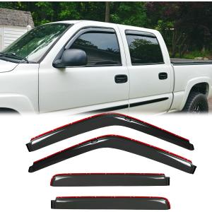4pcs Original Side Window Wind Deflectors for 02-06 Avalanche/Suburban/Escalade EXT/Yukon XL 01-07 Silverado/Sierra 1500/2500/3500 Classic/Crew,Rain Guards,Window Visors for Cars,Vent Deflector 194355