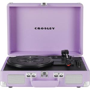 Crosley CR8005F-LN Cruiser Plus Vintage 3-Speed Bluetooth in/Out Suitcase Vinyl Record Player Turntable, Lavender