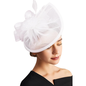 DRESHOW Women Fascinator Hats Tea Party Hat Vintage Pillbox Hat Headband for Cocktail